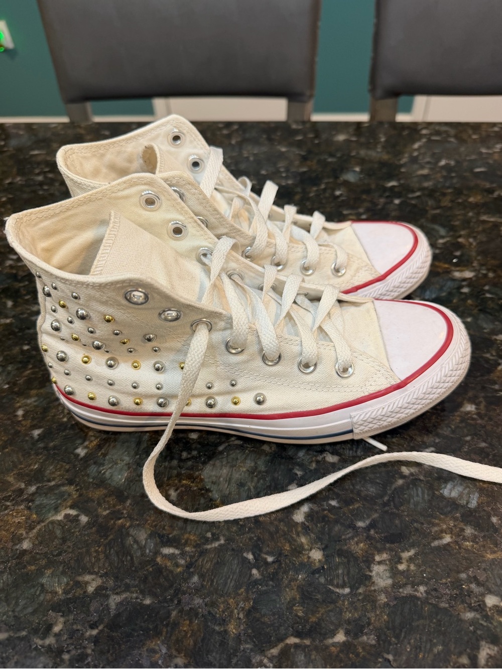 Converse White Women's High-Top Canvas Sneakers - Picture 2 of 5